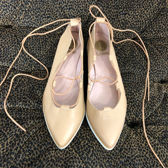 Lesac Shoes - Lesac Pointe Toe Lace up Sandals